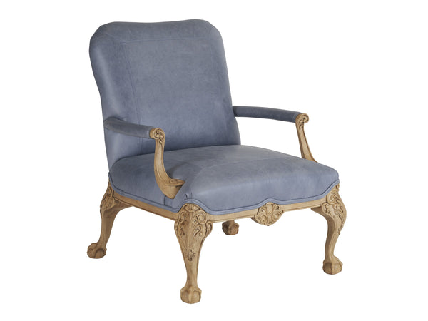 Lexington Hollis Bench Made Leather Accent Chair Artisan Tailored for Traditional Living Rooms LL5345-11-60