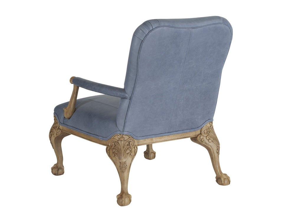 Lexington Hollis Bench Made Leather Accent Chair Artisan Tailored for Traditional Living Rooms LL5345-11-60