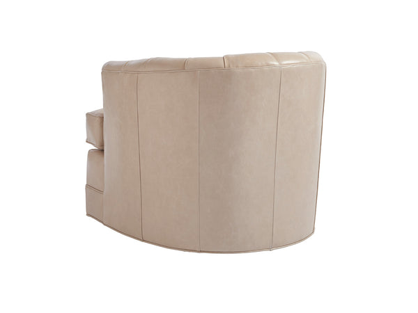 Lexington Barclay Butera Cliffhaven Leather Swivel Chair – Luxurious Upholstered Seating With Tufted Back And Ultra Down Cushion   Ll5410-11sw-40