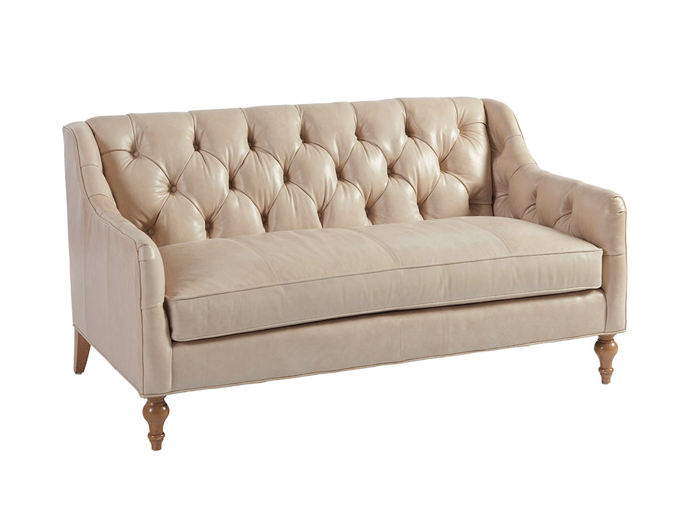 Lexington Barclay Butera Hyland Park Leather Settee - Luxurious Upholstered Seating With Tufted Back And Ultra Down Comfort   Ll5412-23-40