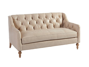 Lexington Barclay Butera Hyland Park Leather Settee - Luxurious Upholstered Seating With Tufted Back And Ultra Down Comfort   Ll5412-23-40