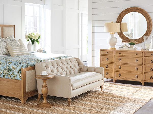 Lexington Barclay Butera Hyland Park Leather Settee - Luxurious Upholstered Seating With Tufted Back And Ultra Down Comfort   Ll5412-23-40