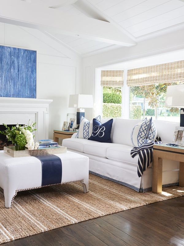 Lexington Barclay Butera Monogram Signature Pillow - Luxurious Navy Upholstery For Elegant Home Décor And Personalization   9820-20b