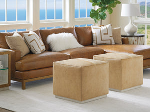 Lexington Barclay Butera Colby Leather Ottoman – Elegant Upholstered Design, Artisan Craftsmanship, Perfect For Stylish Interiors   Ll5454-45aa-40