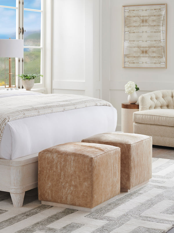 Lexington Barclay Butera Colby Leather Ottoman – Elegant Upholstered Design, Artisan Craftsmanship, Perfect For Stylish Interiors   Ll5454-45aa-40