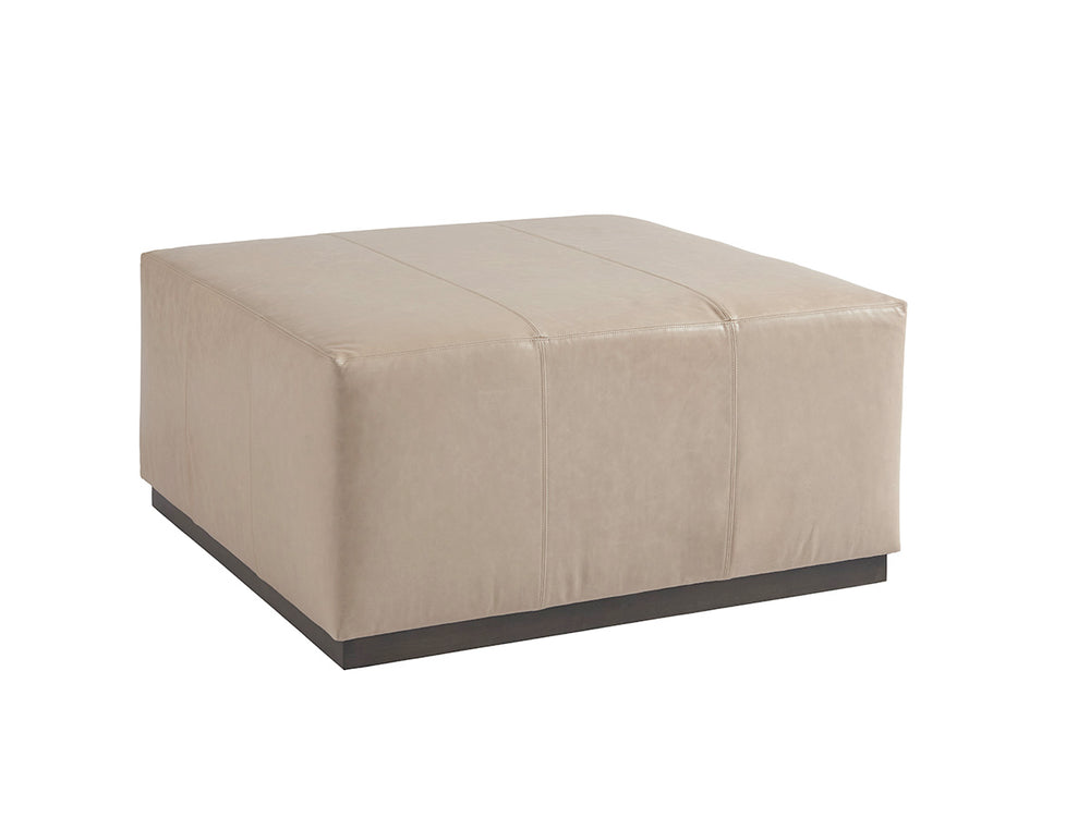 Lexington Barclay Butera Clayton Leather Cocktail Ottoman - Elegant Charcoal Upholstery By Barclay Butera For Stylish Living   Ll5455-46-40