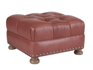 Lexington Barclay Butera Winslow Leather Ottoman - Exquisite Tufted Design With Nailhead Trim For Elegant Home Interiors   Ll5464-44-40