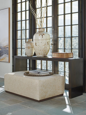 Lexington Barclay Butera Deer Valley Console Table - Elegant Quartered White Oak Design With Burnished Bronze Metal Accents Canyon  930-966