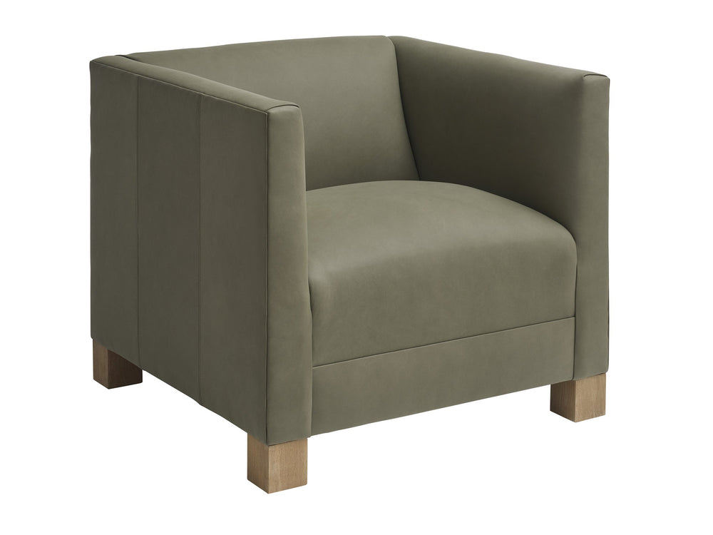 Lexington Chandler Barclay Butera Leather Accent Chair Artisan Bench Made for Living Rooms LL5472-11-60