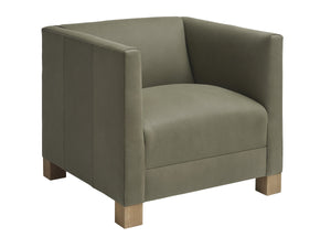 Lexington Chandler Barclay Butera Leather Accent Chair Artisan Bench Made for Living Rooms LL5472-11-60