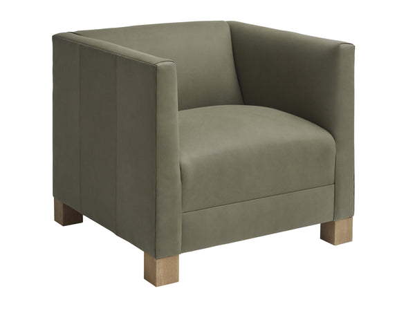 Lexington Chandler Barclay Butera Leather Accent Chair Artisan Bench Made for Living Rooms LL5472-11-60