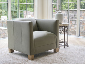 Lexington Chandler Barclay Butera Leather Accent Chair Artisan Bench Made for Living Rooms LL5472-11-60