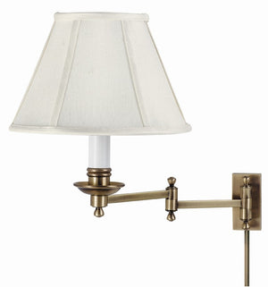 House of Troy Decorative Antique Brass Swing Arm Wall Sconce for Library Bedroom Reading Nooks LL660-AB