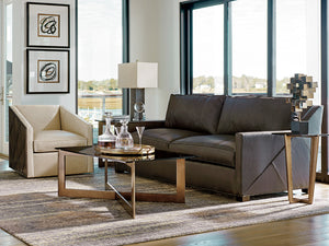 Lexington Wright Leather Sofa - Luxurious Upholstered Seating With Ultra Down Cushions For Ultimate Comfort   Ll7113-33-40