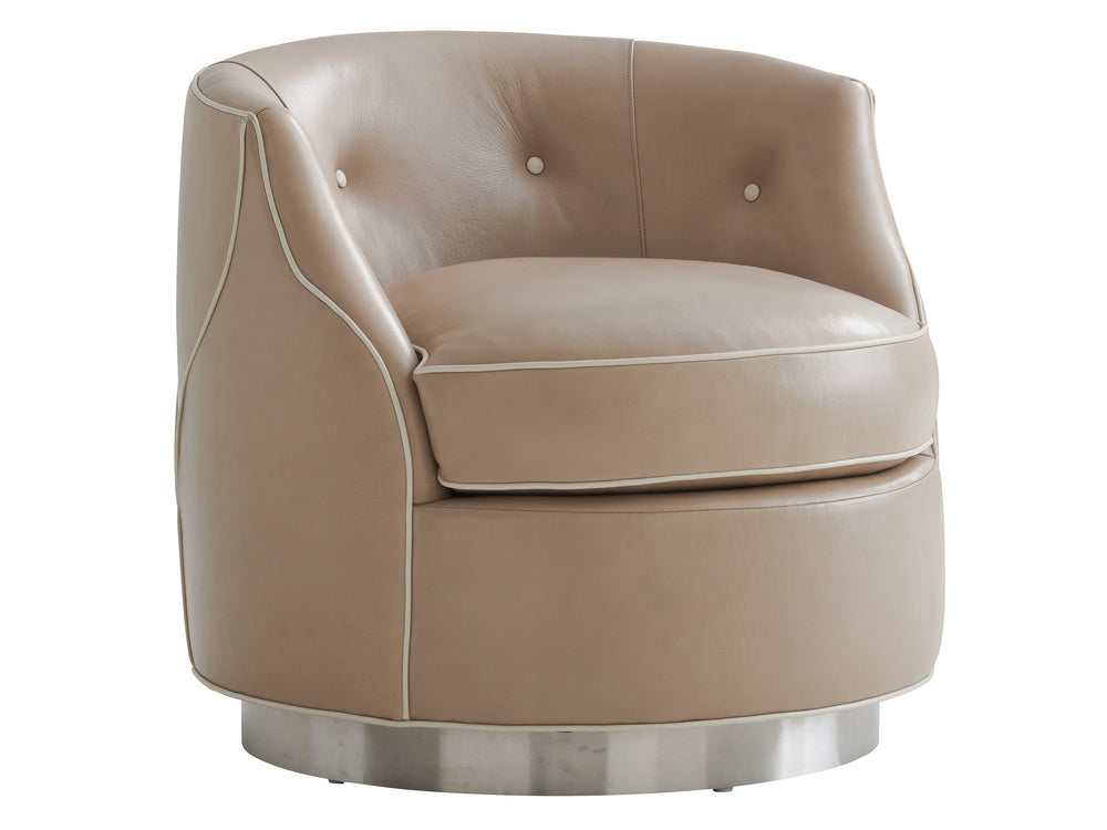 Lexington Roberston Leather Swivel Chair – Modern Comfort With Bold Color & Elegant Design For Luxurious Living   Ll7239-11sw-40