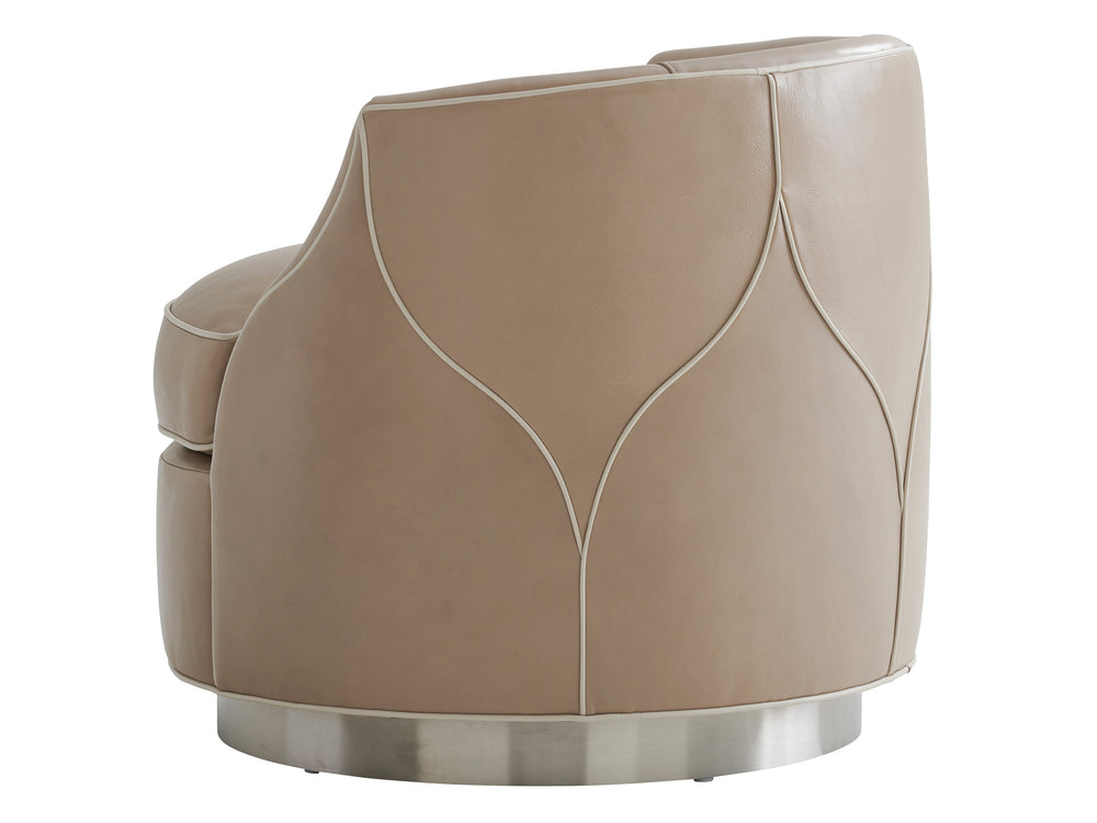 Lexington Roberston Leather Swivel Chair – Modern Comfort With Bold Color & Elegant Design For Luxurious Living   Ll7239-11sw-40