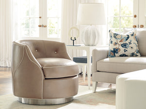 Lexington Roberston Leather Swivel Chair – Modern Comfort With Bold Color & Elegant Design For Luxurious Living   Ll7239-11sw-40