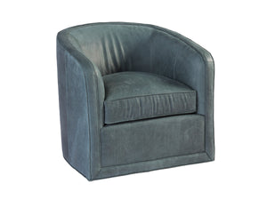 Lexington Tommy Bahama Home Colton Leather Swivel Chair - Global Transitional Design With Aged Bronze Accents And Ultra Comfort Newcastle  Ll7277-11sw-40