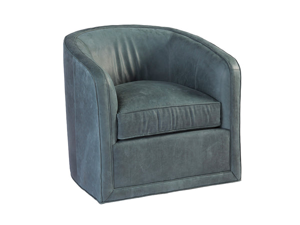 Lexington Tommy Bahama Home Colton Leather Swivel Chair - Global Transitional Design With Aged Bronze Accents And Ultra Comfort Newcastle  Ll7277-11sw-40