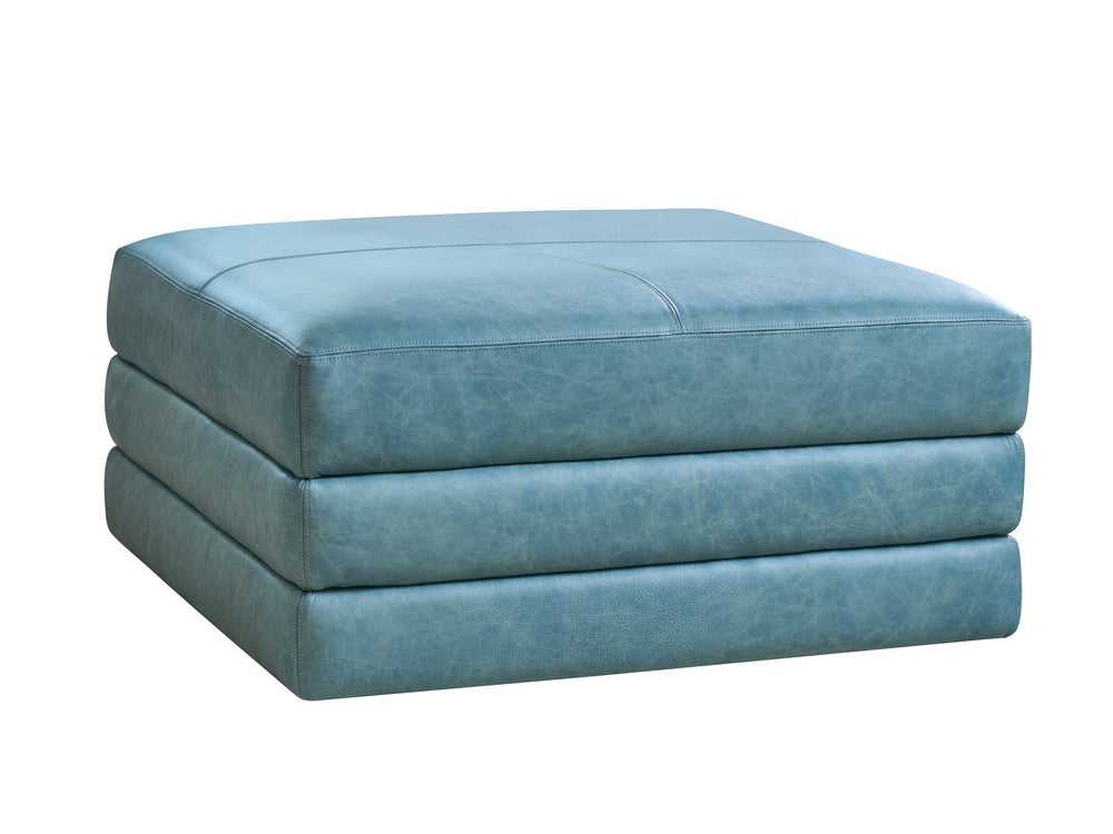 Lexington Brickell Square Leather Ottoman with Nailhead Trim for Living Room Seating LL7283-44-60