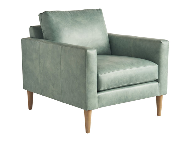 Lexington Tommy Bahama Home Marcella Leather Chair - Contemporary Design With White Oak, Ultra Down Seat Cushion & Elegant Accents   Ll7305-11-40