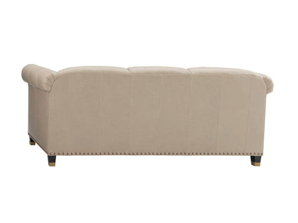 Lexington Springfield Leather Sofa - Luxe Transitional Elegance With Satin Gold Accents And Timeless Style   Ll7543-31-40