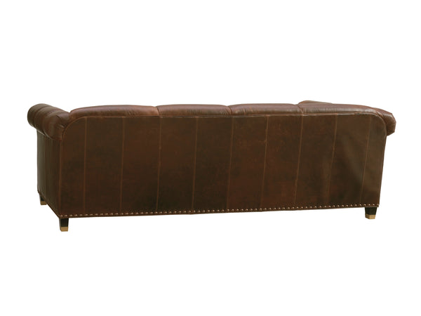 Lexington Springfield Leather Sofa - Luxe Transitional Elegance With Satin Gold Accents And Timeless Style   Ll7543-33-40