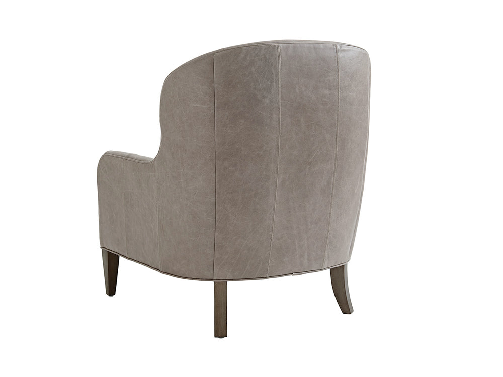 Lexington Chaffery Leather Chair - Elegant Modern Luxe Design With Platinum Finish And Sophisticated Accents   Ll7648-11-40