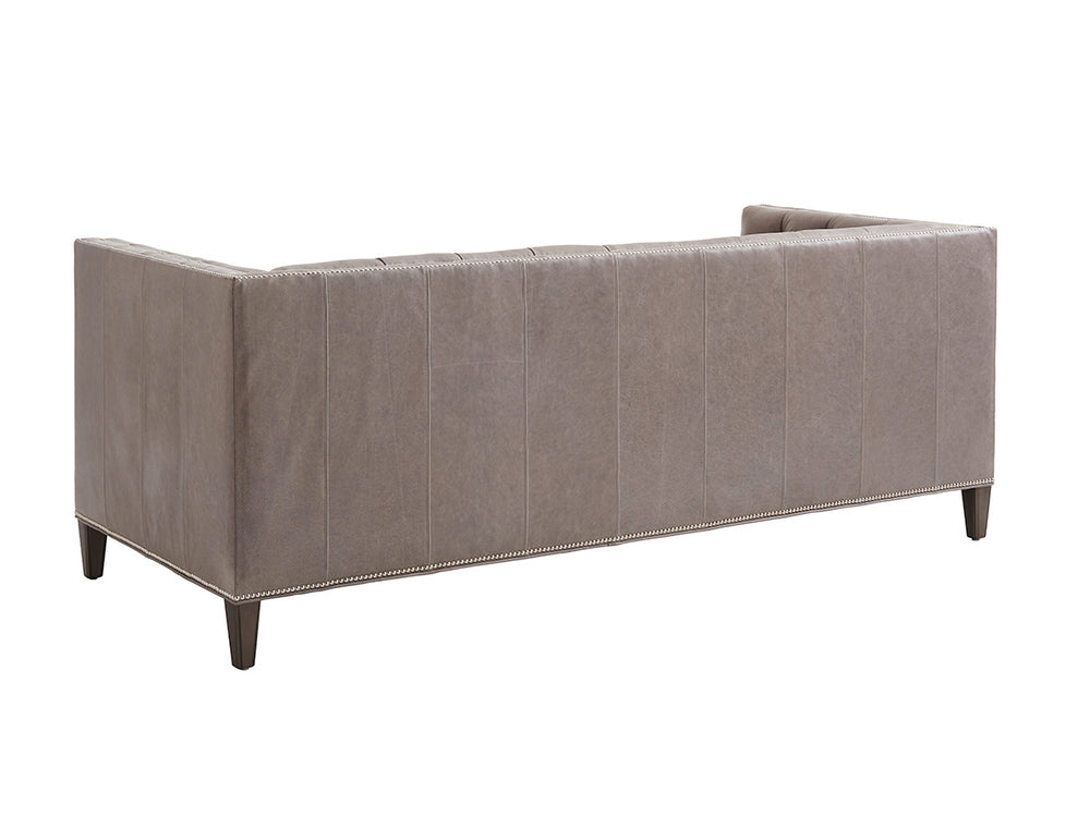 Lexington Monaco Leather Sofa - Chic Modern Luxe Design With Hand-glazed Finish, Tufted Back, And Nailhead Trim   Ll7567-33-40
