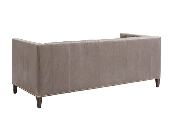 Lexington Monaco Leather Sofa - Chic Modern Luxe Design With Hand-glazed Finish, Tufted Back, And Nailhead Trim   Ll7567-33-40