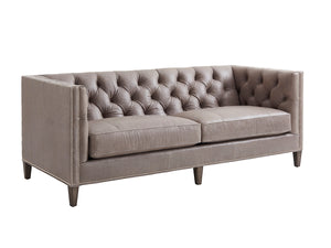 Lexington Camille Leather Sofa - Luxurious Modern Design With Hand-glazed Finish, Tufted Back & Elegant Accents   Ll7569-33-40