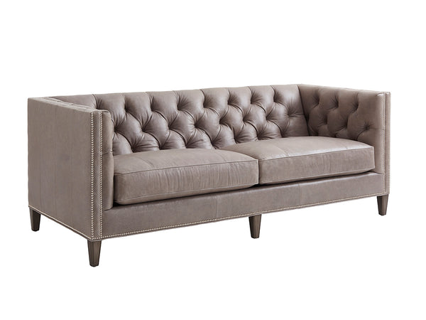 Lexington Camille Leather Sofa - Luxurious Modern Design With Hand-glazed Finish, Tufted Back & Elegant Accents   Ll7569-33-40