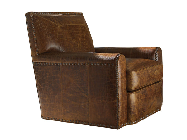 Lexington Tommy Bahama Home Stirling Park Leather Swivel Chair - Luxurious Upholstered Seating With Custom Fabric Options   Ll7576-11sw-40