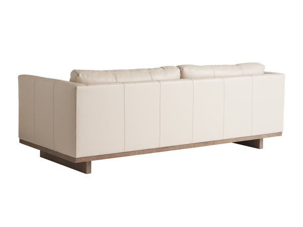 Lexington Brixton Leather Sofa with Wire-brushed Oak Accents for Coastal Living Rooms LL7585-33-60