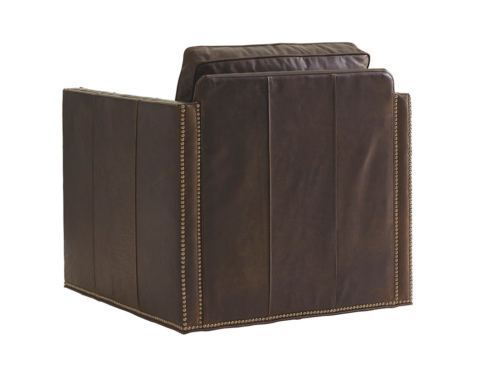 Lexington Hinsdale Leather Swivel Chair: Elegant Contemporary Design With Soft Fabrics And Urban Edge Charm   Ll7607-11sw-40