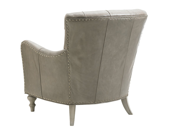 Lexington Westcott Leather Chair – Elegant Transitional Design With Tufted Back And Antique Pewter Accents   Ll7609-11-40