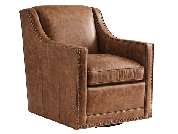 Lexington Barrier Leather Swivel Chair - Luxurious Upholstered Seating With Customizable Finishes & Comfort   Ll7620-11sw-45