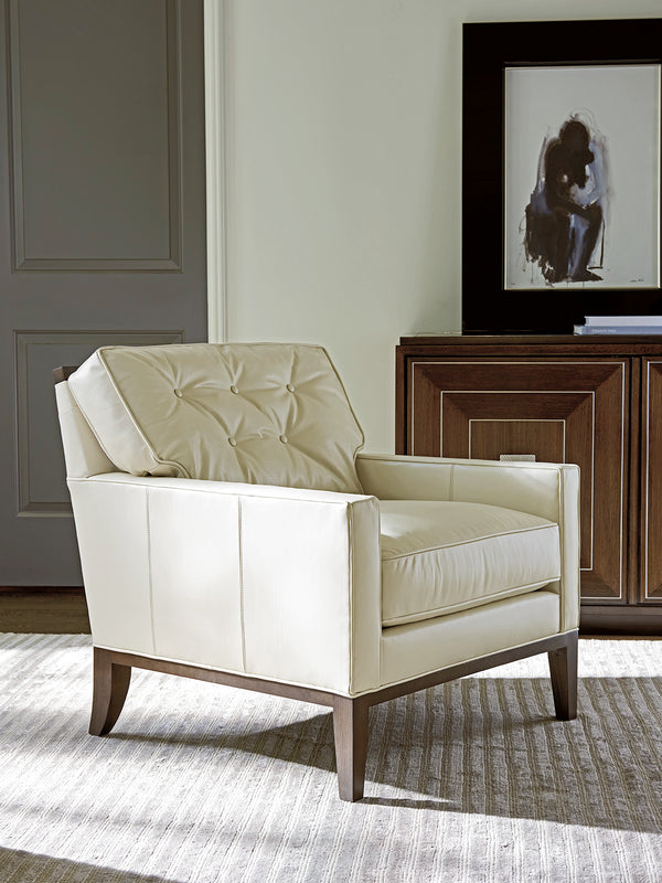 Lexington Fernhill Leather Lounge Chair - Classic Contemporary Design With Ultra Down Comfort For Modern Luxury   Ll7646-11-40