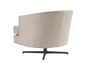 Lexington Graves Leather Swivel Chair - Luxurious Upholstered Seating With Charcoal Base For Stylish Comfort   Ll7654-11csw-40