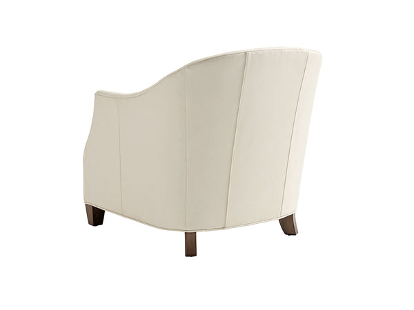 Lexington Escala Leather Chair - Luxurious Modern Design With Platinum Finish And Elegant Silver Accents   Ll7657-11-40