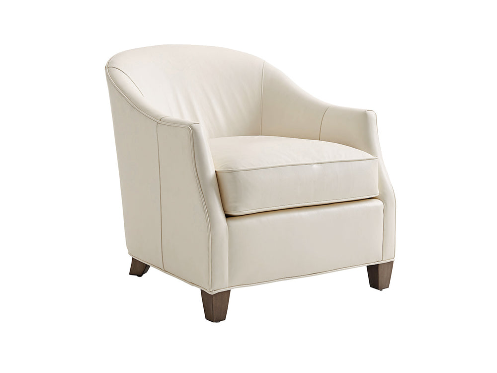 Lexington Escala Leather Chair - Luxurious Modern Design With Platinum Finish And Elegant Silver Accents   Ll7657-11-40