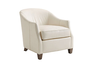 Lexington Escala Leather Chair - Luxurious Modern Design With Platinum Finish And Elegant Silver Accents   Ll7657-11-40