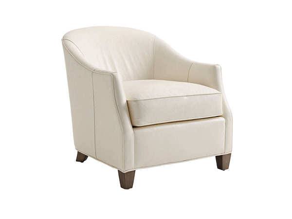 Lexington Escala Leather Chair - Luxurious Modern Design With Platinum Finish And Elegant Silver Accents   Ll7657-11-40