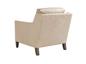 Lexington Turin Leather Chair - Chic Modern Luxe Design With Hand-glazed Platinum Finish And Silver Accents   Ll7716-11-40