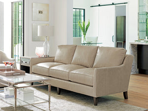 Lexington Turin Leather Chair - Chic Modern Luxe Design With Hand-glazed Platinum Finish And Silver Accents   Ll7716-33-40