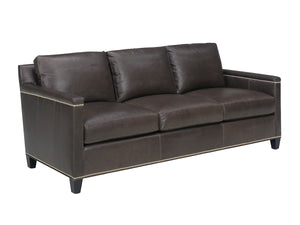 Lexington Strada Leather Sofa: Luxurious Upholstered Seating With Nailhead Trim For Elegant Home Design   Ll7728-33-40