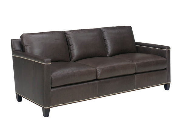Lexington Strada Leather Sofa: Luxurious Upholstered Seating With Nailhead Trim For Elegant Home Design   Ll7728-33-40