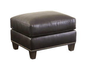 Lexington Strada Leather Ottoman - Luxurious Upholstered Seating With Nailhead Trim For Elegant Home Décor   Ll7728-44-40