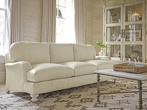 Lexington Tommy Bahama Home Gilmore Leather Arm Sofa - Coastal Elegance With Seashell Finish, Natural Materials & Ultra Comfort   Ll7745-33-40