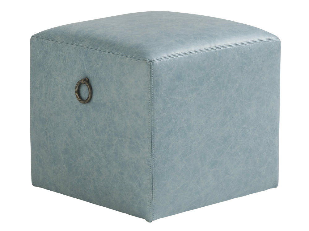 Lexington Tommy Bahama Home Jupiter Coastal Leather Ottoman With Aged Pewter Hardware For Relaxed Elegance In Any Living Space   Ll7758-44-40